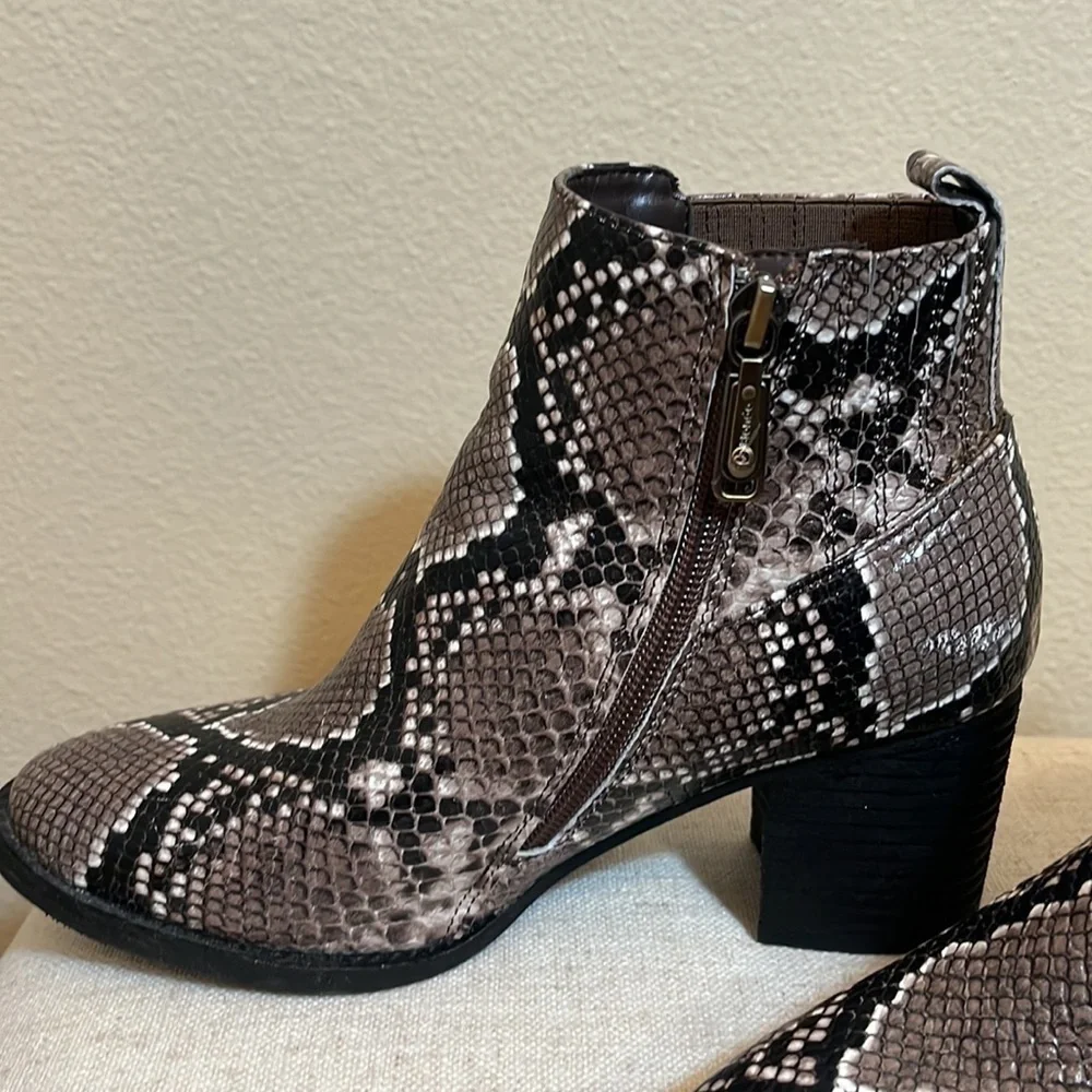 BLONDO Nao Snake Print Ankle Bootie